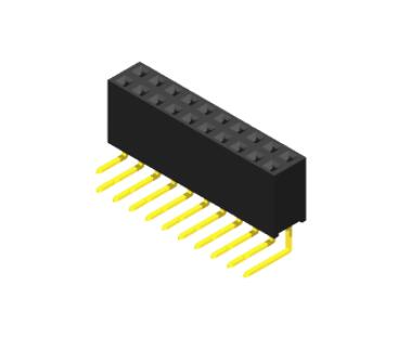 連接器 板對板連接器   Female Herder 2.45mm H=6.35mm2 Row Right Angle  Type 